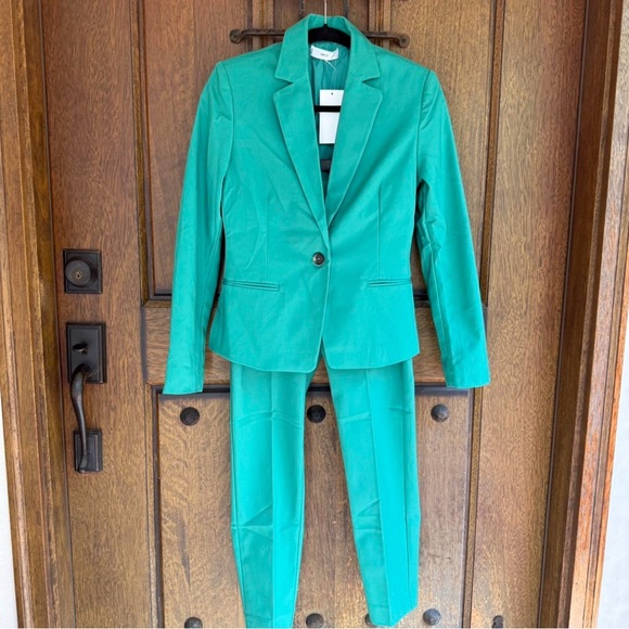 Mango Turquoise Blazer Suit Jacket Size L(8)! - Picture 1 of 8
